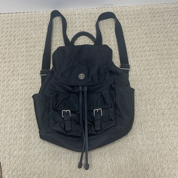 TORY BURCH RIPSTOP NYLON FLAP BACKPACK BLACK - Picture 6 of 12